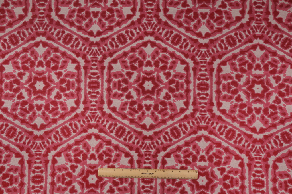 Hamilton Coleman Damask Upholstery Fabric in Raspberry