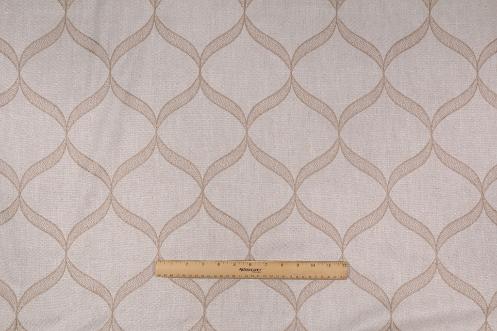 3.88 Yards Robert Allen Embroidered Drapery Fabric in Pearl