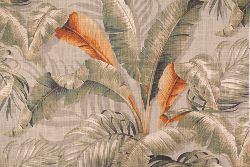 Tommy Bahama Palmiers Printed Cotton Drapery Fabric in Nutmeg