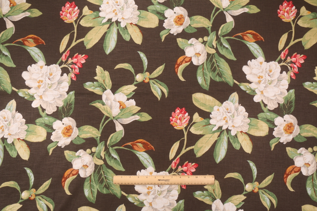 Waverly Live Artfully Printed Linen Blend Drapery Fabric in Nightfall