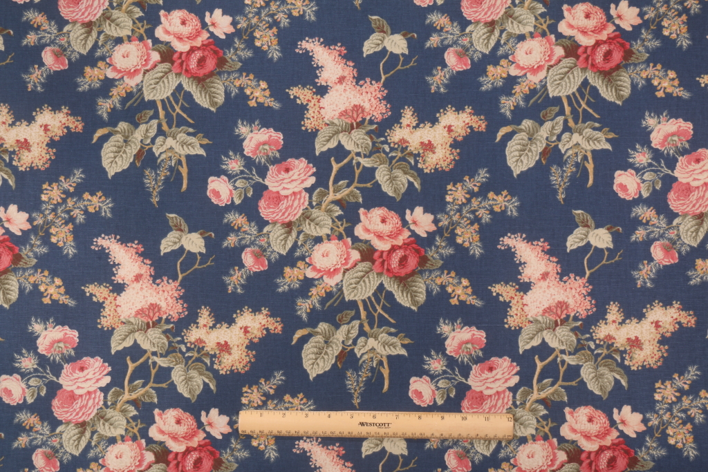 Waverly Emmas Garden Printed Cotton Drapery Fabric in Gem