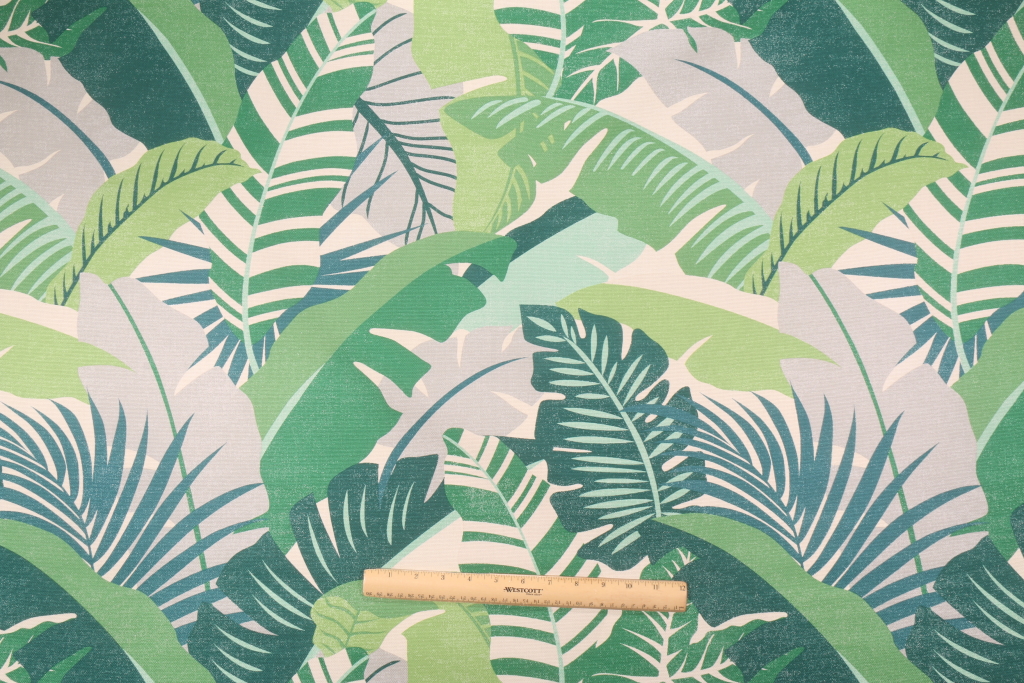 Tommy Bahama Palma Linda Printed Cotton Drapery Fabric in Verde