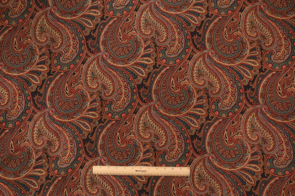 Waverly Knightsbridge Printed Linen Blend Drapery Fabric in Gem