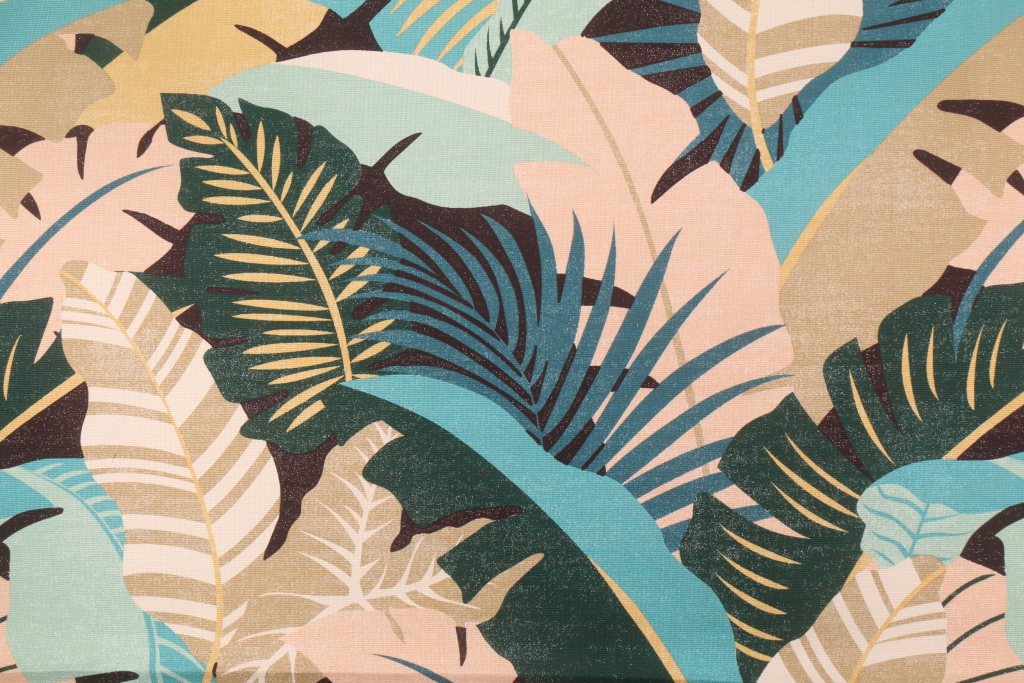 Tommy Bahama Palma Linda Printed Cotton Drapery Fabric in Lagoon