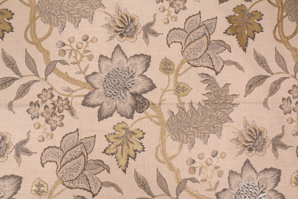 1.88 Yards Waverly Jacobean Flair Printed Floral Linen Blend Drapery