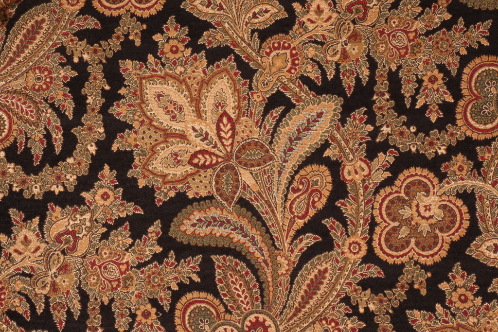 2.3 Yards Chenille Tapestry Upholstery Fabric in Black