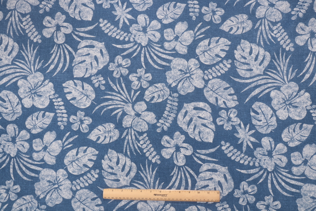 Tommy Bahama Isle Be Back Printed Polyester Outdoor Fabric in Navy