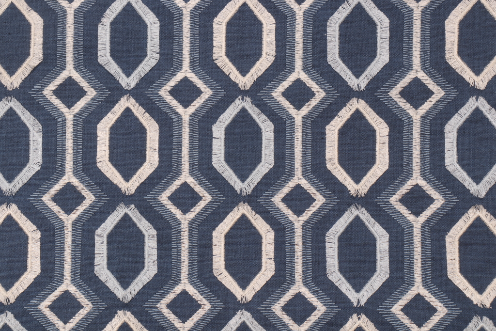 embroidered denim fabric by the yard