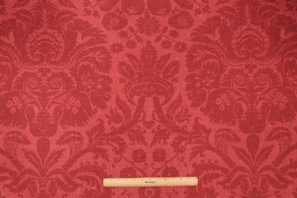 13 Yards Thibaut Manhattan Damask F91725 Printed Drapery Fabric in Red