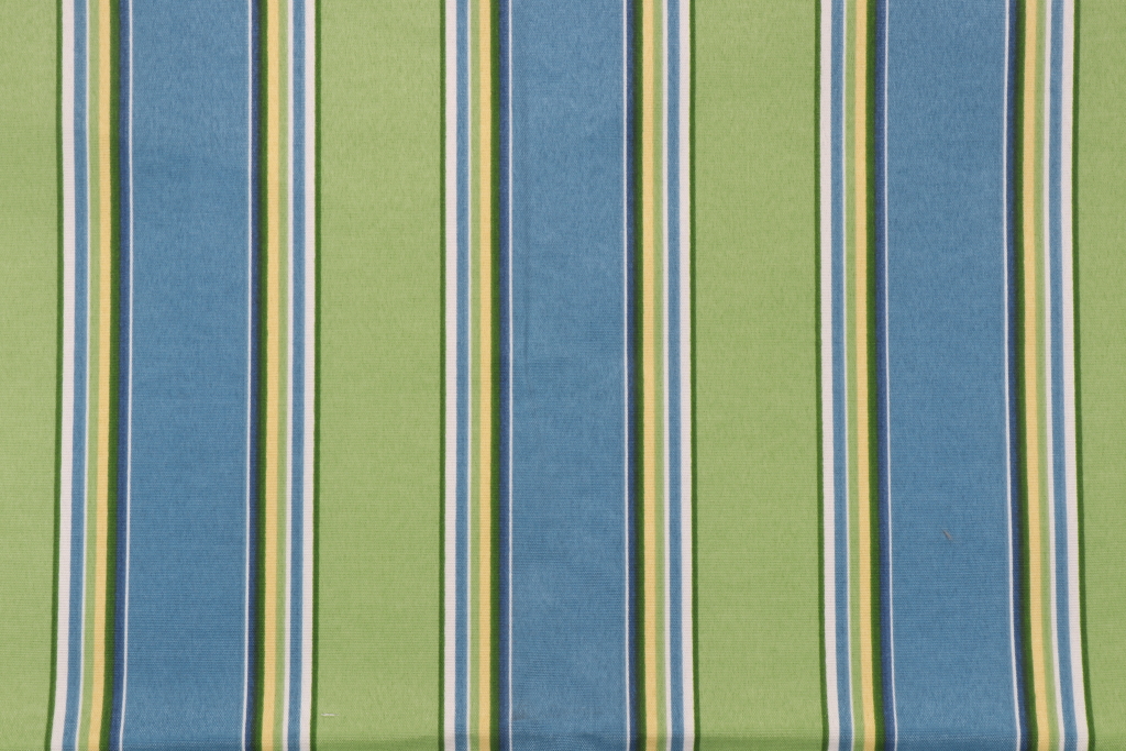 .88 Yards Richloom Stripe Printed Polyester Outdoor Fabric in Blue/Green