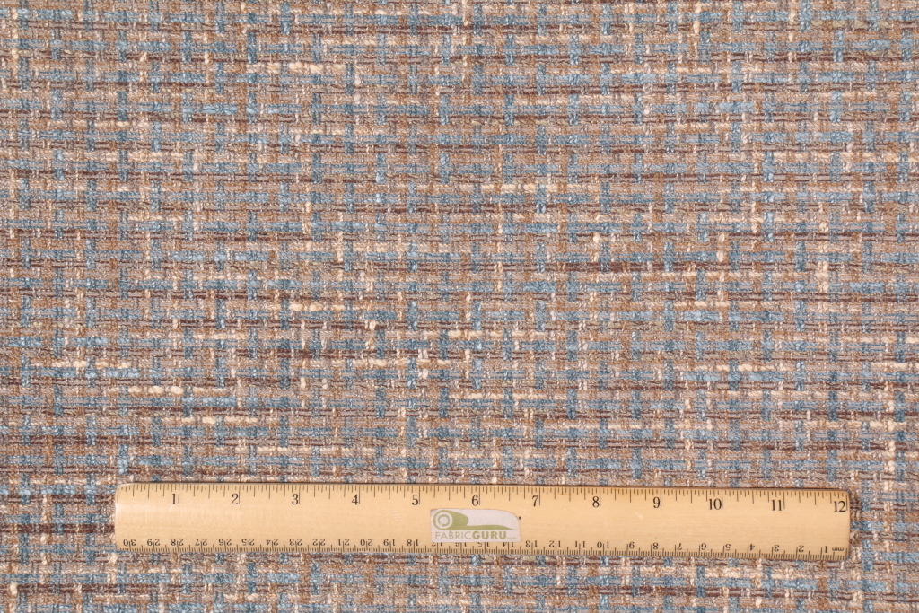 Hamilton Pixal Chenille Upholstery Fabric in Bluestone