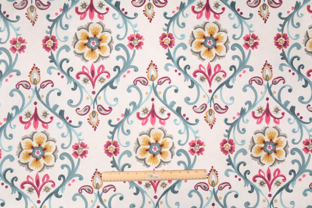 Hamilton Barcelona Printed Cotton Drapery Fabric in Cloudburst