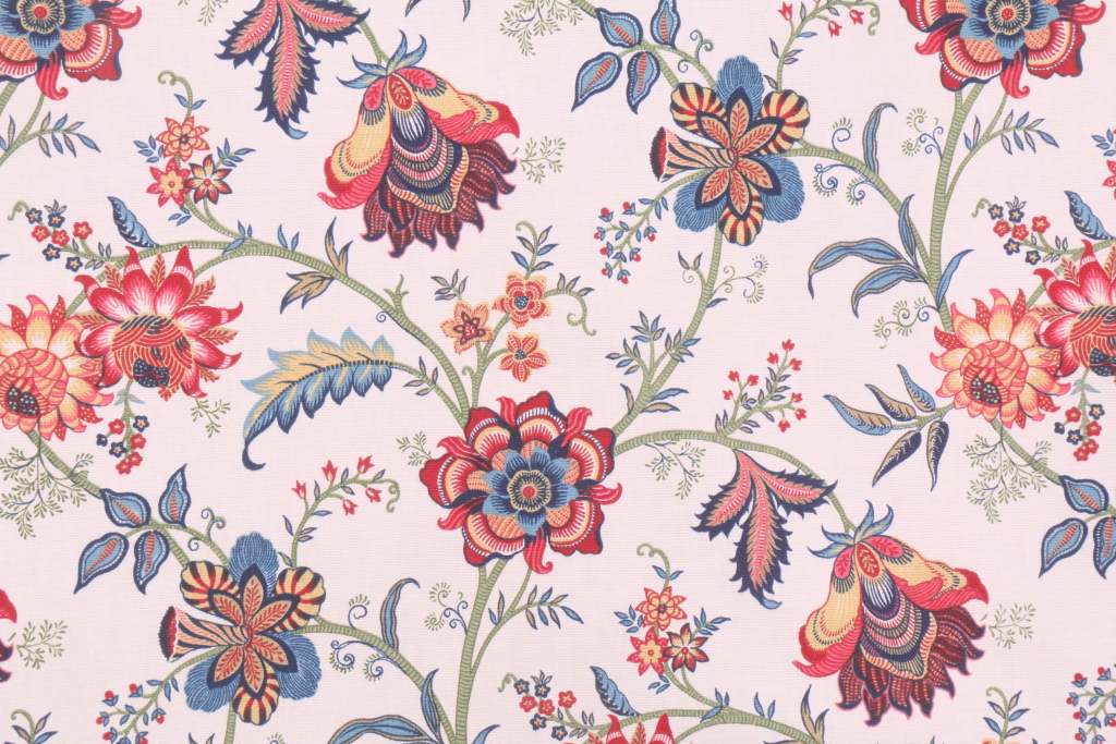 2.63 Yards Waverly Island Gem Printed Cotton Drapery Fabric in Spring