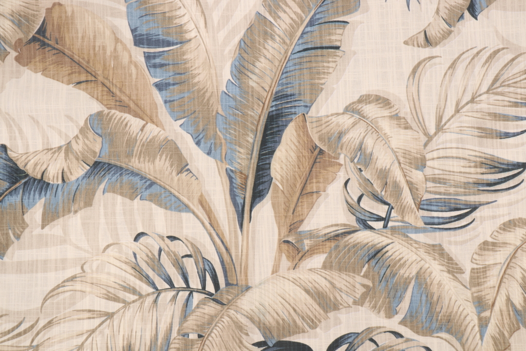 2.63 Yards Tommy Bahama Palmiers Printed Cotton Drapery Fabric in Riptide