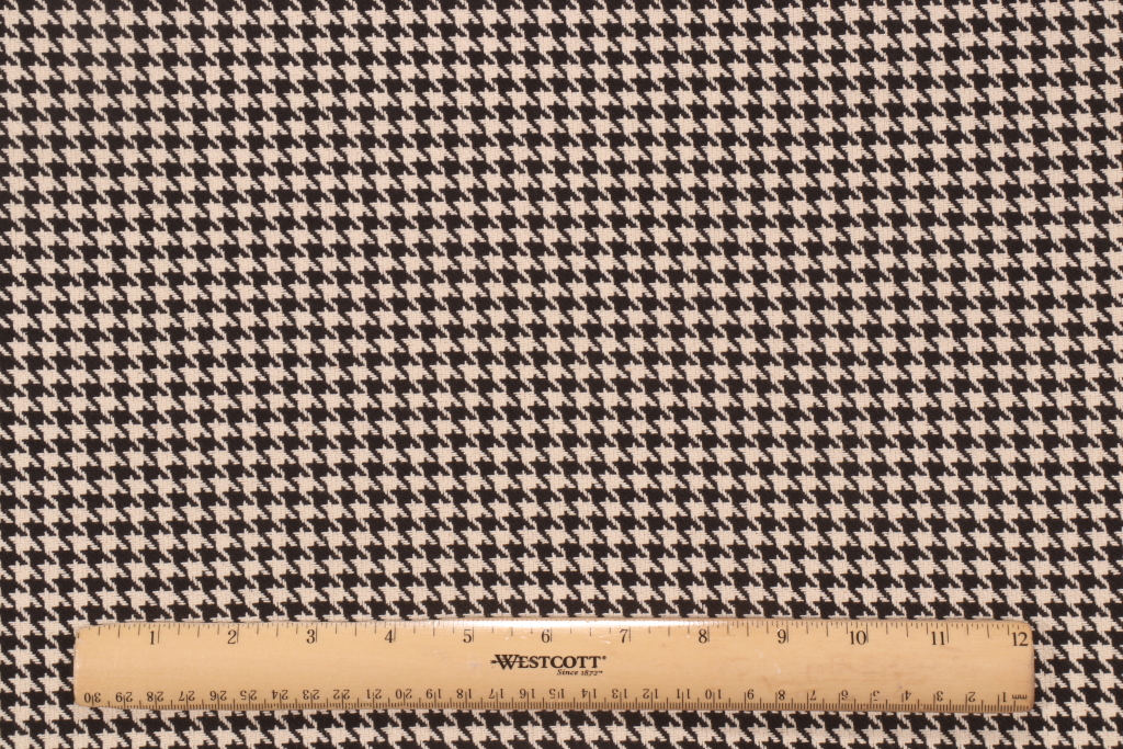 1.38 Yards Houndstooth Woven Upholstery Fabric in Black/Ivory