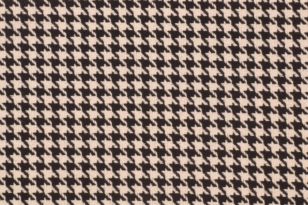 1.38 Yards Houndstooth Woven Upholstery Fabric in Black/Ivory