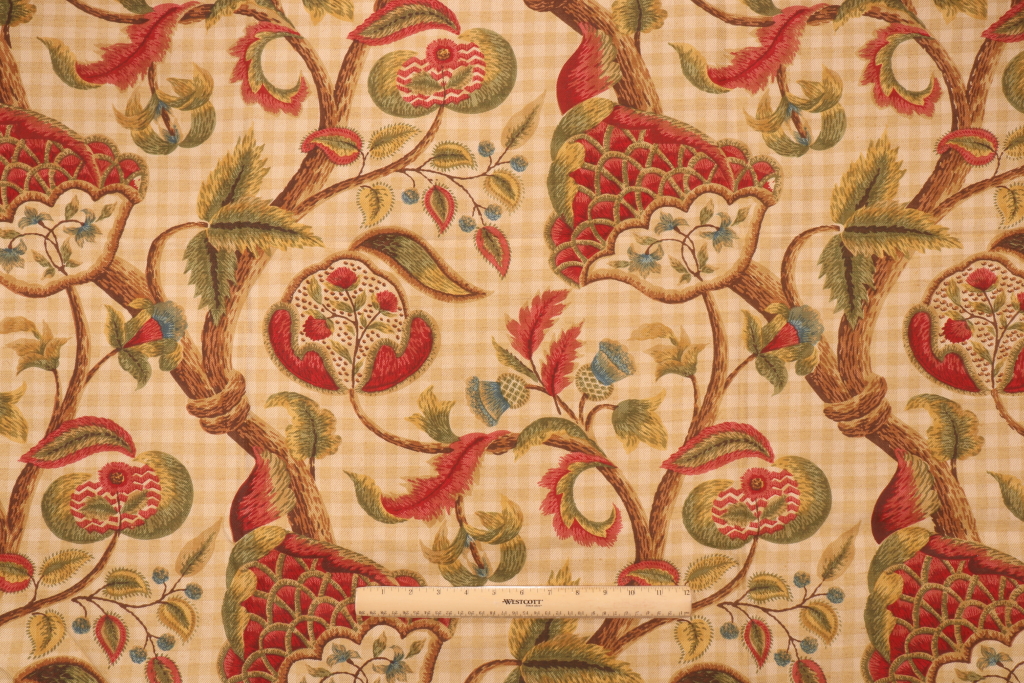 2.5 Yards Old World Weavers Edinburgh Printed Blend Cotton Drapery