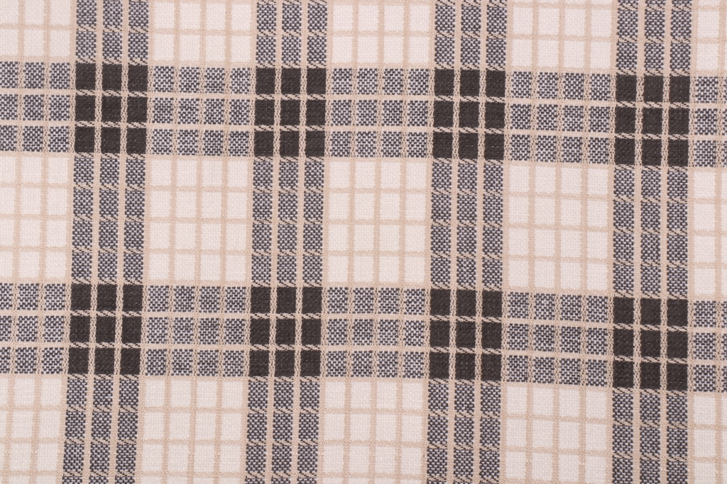 Waverly Cozy Plaid Chenille Upholstery Fabric in Domino