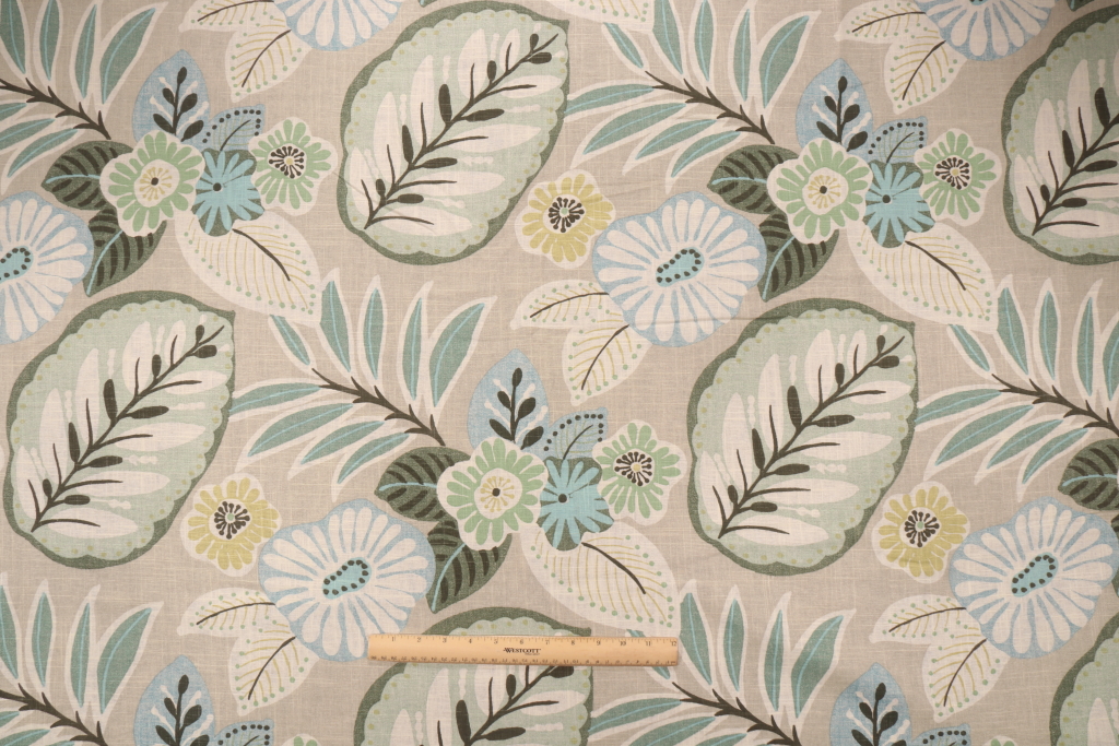 Richloom Tracey Printed Linen Blend Drapery Fabric in Sage