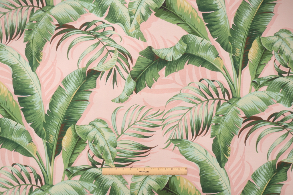 Tommy Bahama Palmiers Printed Polyester Outdoor Fabric in Blush