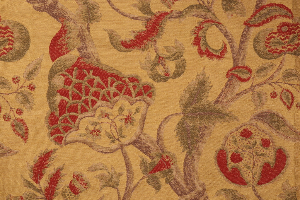 2.25 Yards Old World Weavers Edinburgh Tapestry Upholstery Fabric in Beige Warp