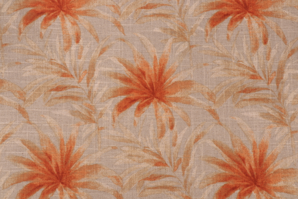 Tommy Bahama Balmy Days Printed Linen Blend Drapery Fabric in Nutmeg