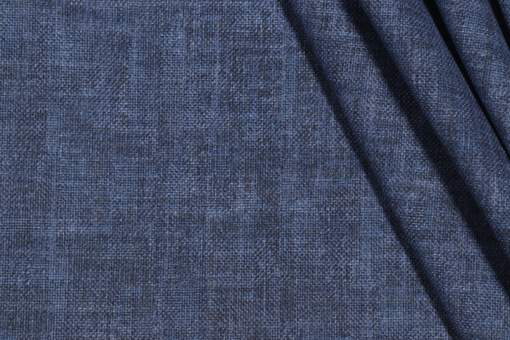 PK Lifestyles Desmond Solid Printed Cotton Blend Drapery Fabric in Denim