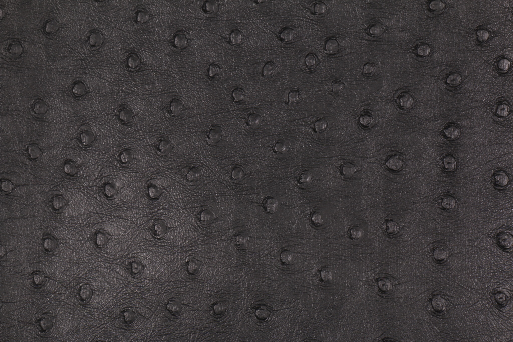 0.88 Yards Ostrich Embossed Vinyl Upholstery Fabric in Black