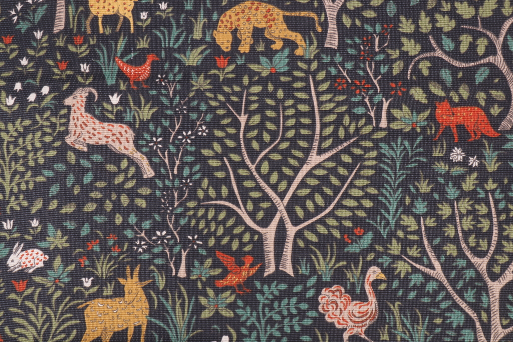 2.13 Yards Robert Allen Folkland Printed Heavy Cotton Decorator Fabric