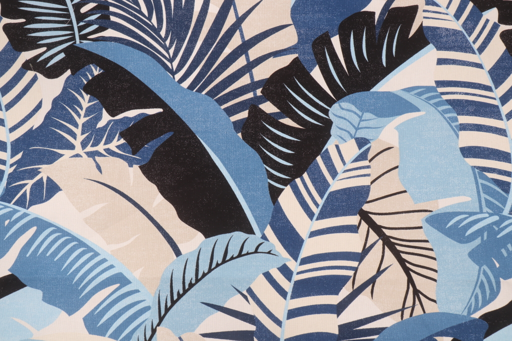 Tommy Bahama Palma Linda Printed Cotton Drapery Fabric in Azul