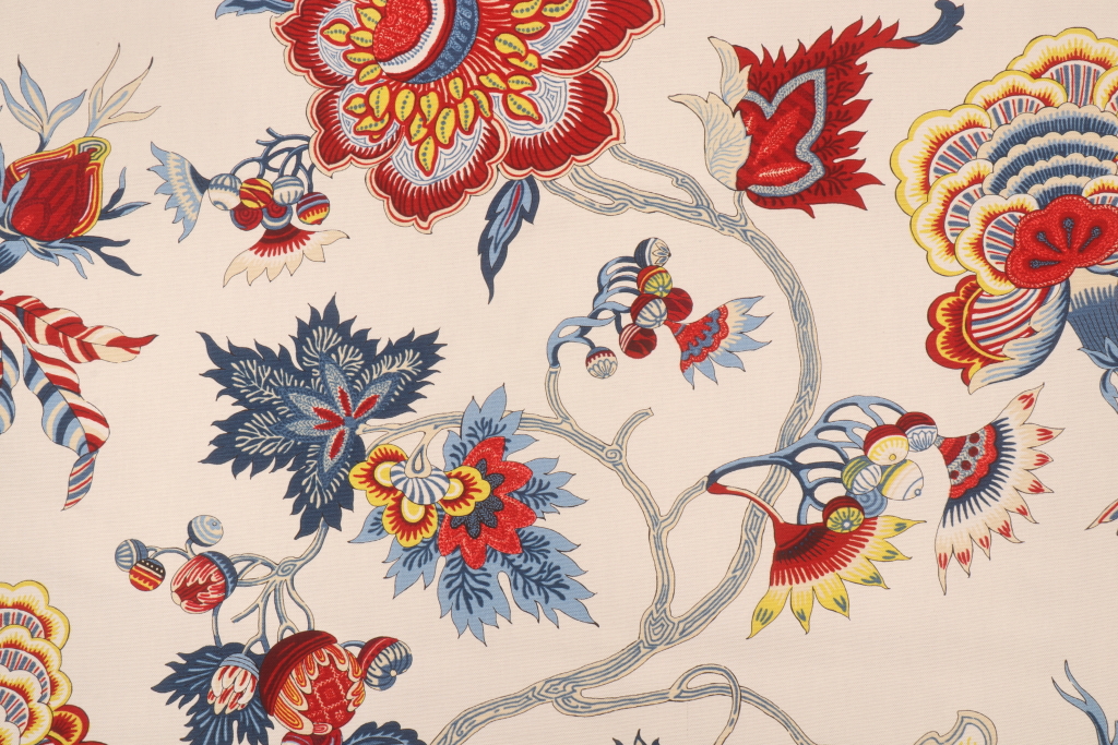 1 Yards Iman Home Samoan Plantation Printed Cotton Drapery Fabric in Gem