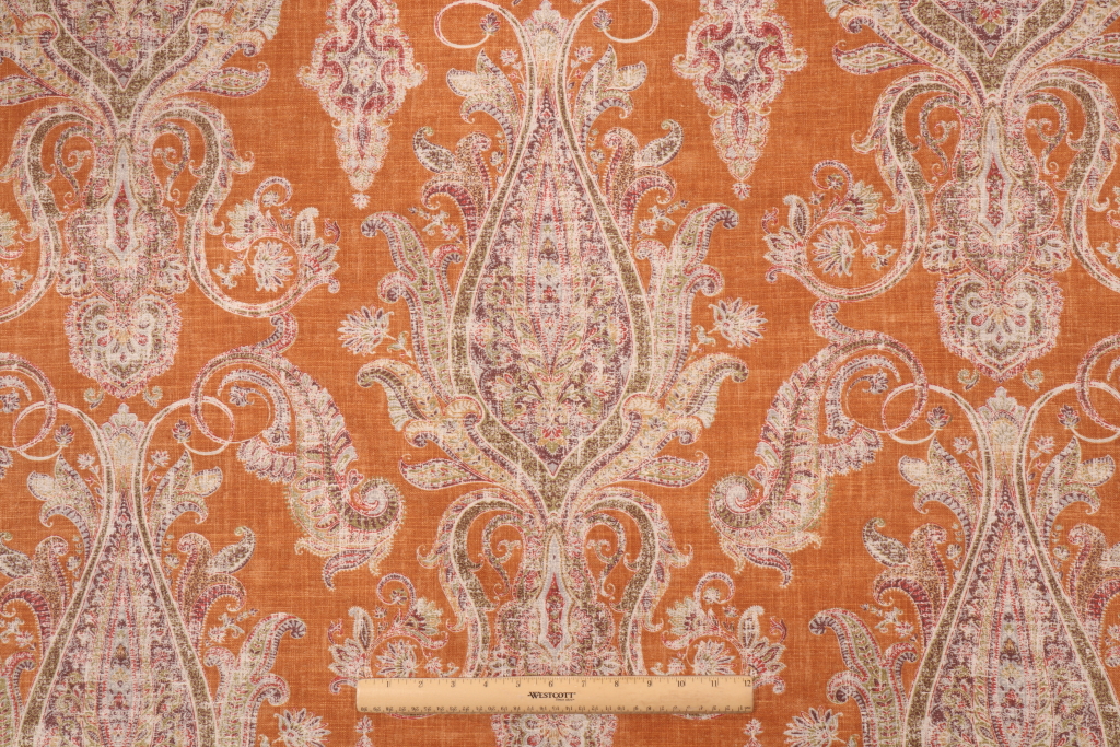 1 Yards Kaufmann Fair Trade/Cir Printed Linen Blend Drapery Fabric in