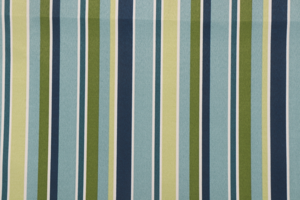 Bryant Blossom Stripe Printed Polyester Outdoor Fabric in Pacific