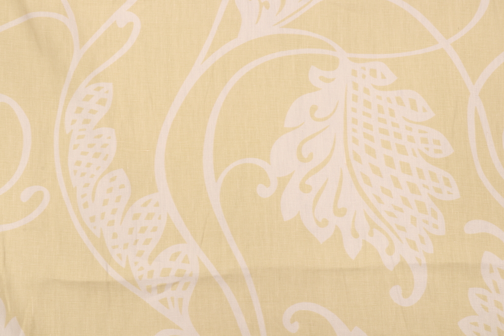 Thibaut F93215 Printed Linen Drapery Fabric in Pea