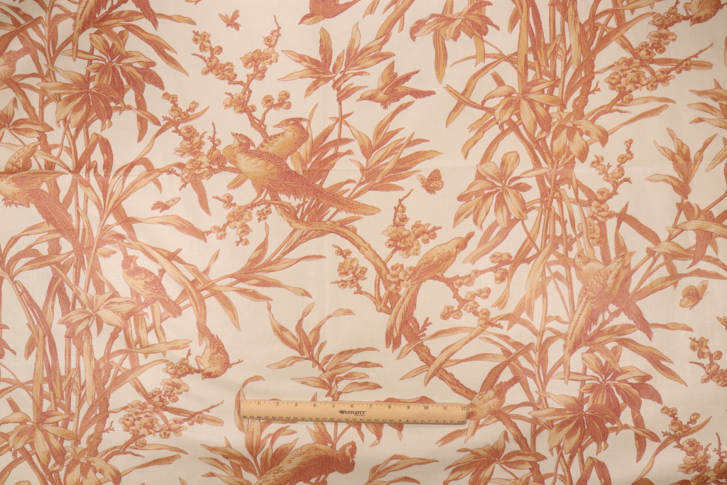 Thibaut Kingston FF96966 Printed Cotton Drapery Fabric in Gold