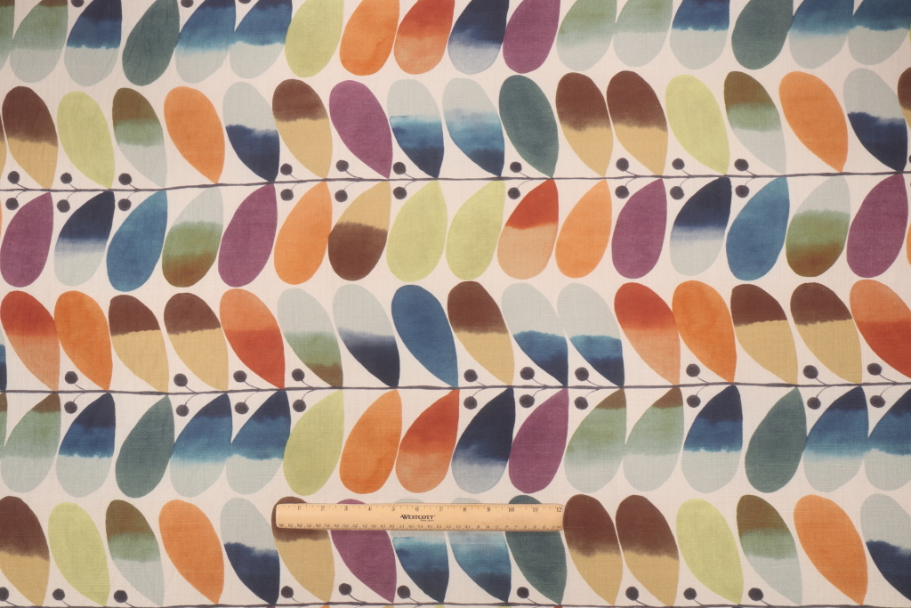 Richloom Promenade Printed Cotton Drapery Fabric in Gemstone