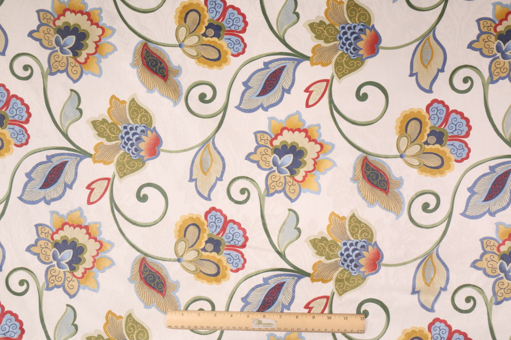 Mill Creek Lyrica Printed Cotton Jacquard Drapery Fabric in Opal