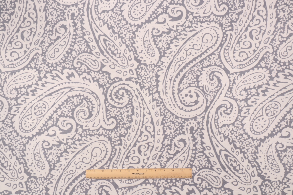 8.25 Yards Robert Allen Paisley Printed Drapery Fabric in Slate
