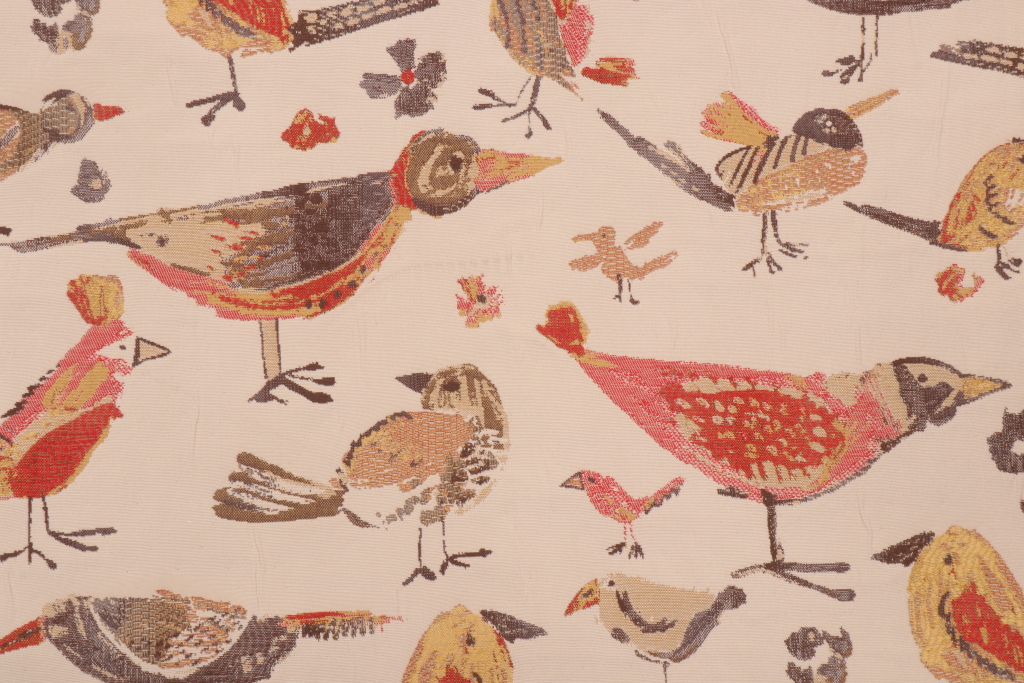 1 Yards Mill Creek Dodo Birds Tapestry Upholstery Fabric in Sunset