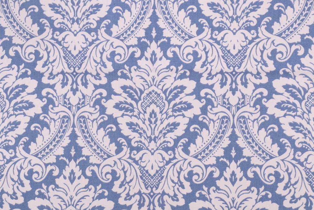 Waverly Donnington Printed Cotton Drapery Fabric in Cornflower