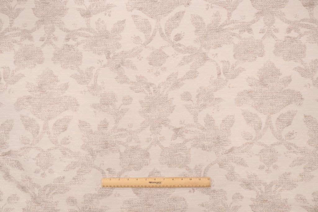 7.25 Yards Flora Damask Upholstery Fabric in Silver