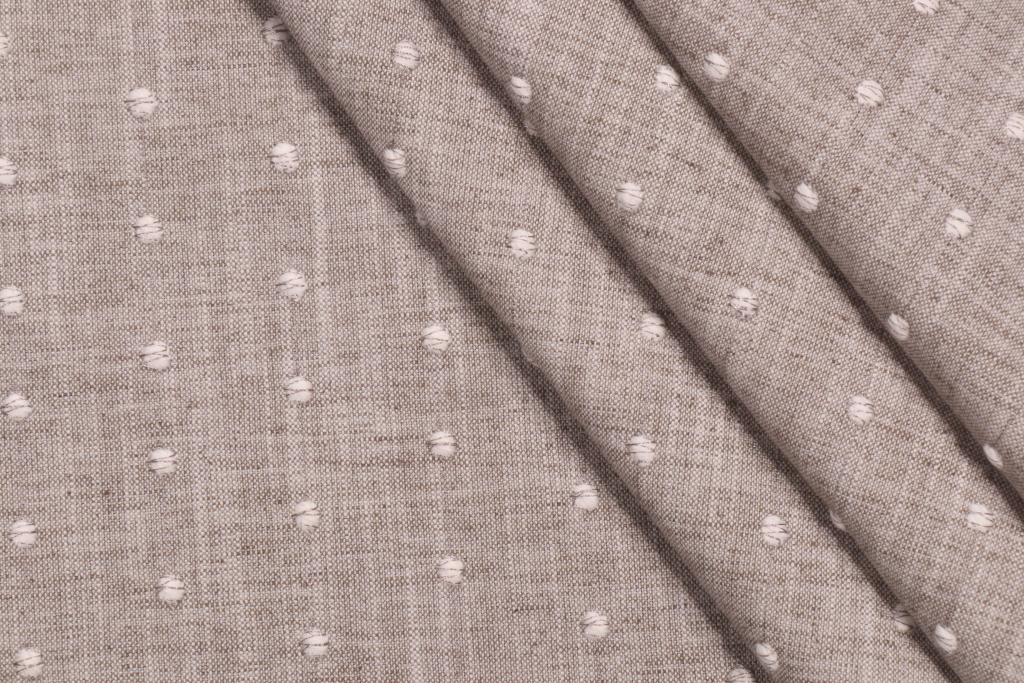 PK Lifestyles Swiss Dot Emb Decorator Fabric in Salt & Pepper