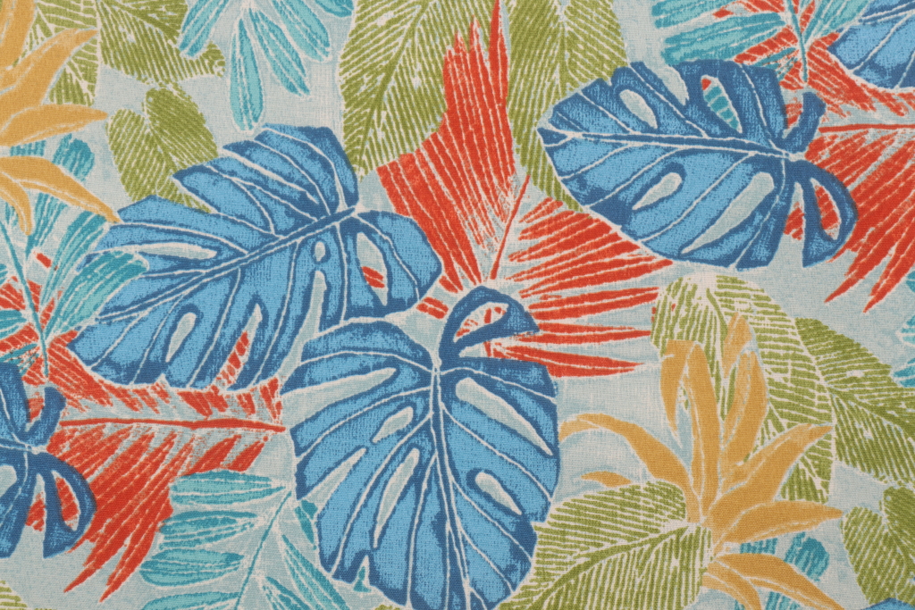 1 Yards Tommy Bahama Batik Leaves Printed Polyester Outdoor Fabric in