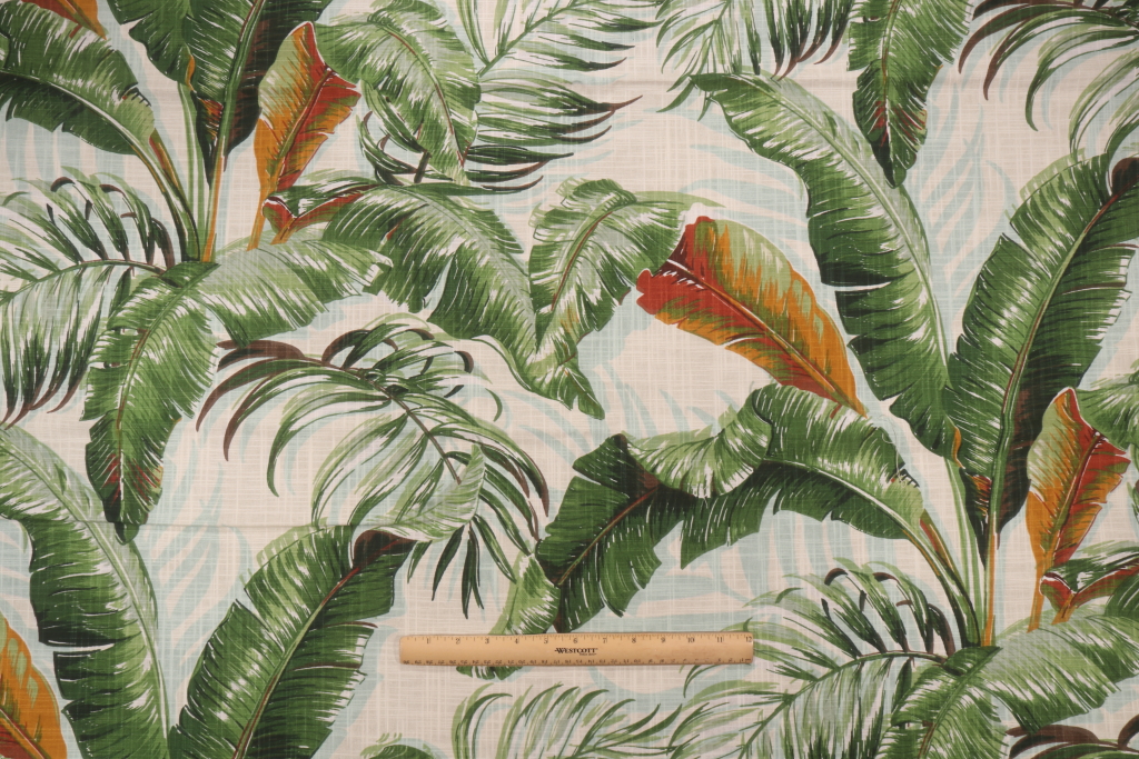 1.38 Yards Tommy Bahama Palmiers Printed Cotton Drapery Fabric in Agate