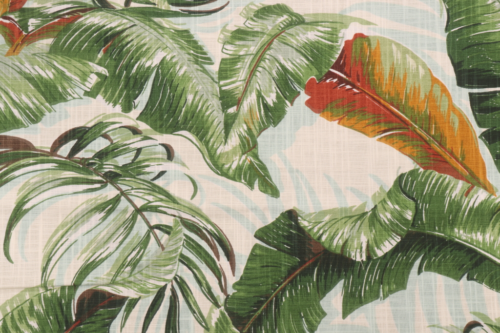1.38 Yards Tommy Bahama Palmiers Printed Cotton Drapery Fabric in Agate