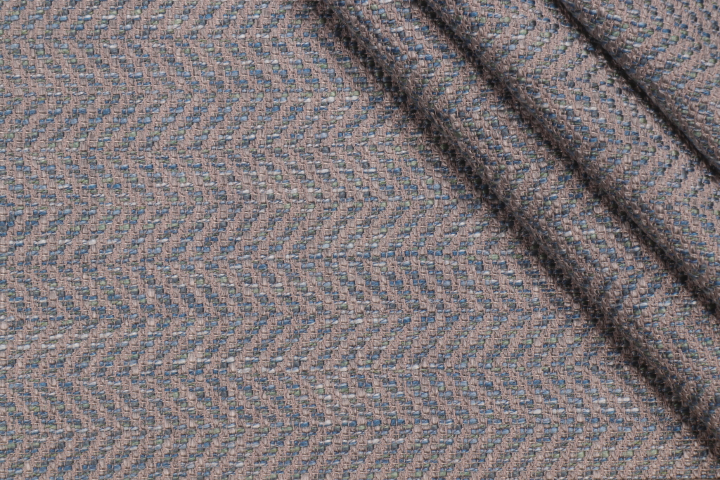 Herringbone Woven Upholstery Fabric in Riverbed