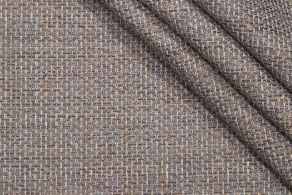 Basket Weave Woven Upholstery Fabric in Bluestone