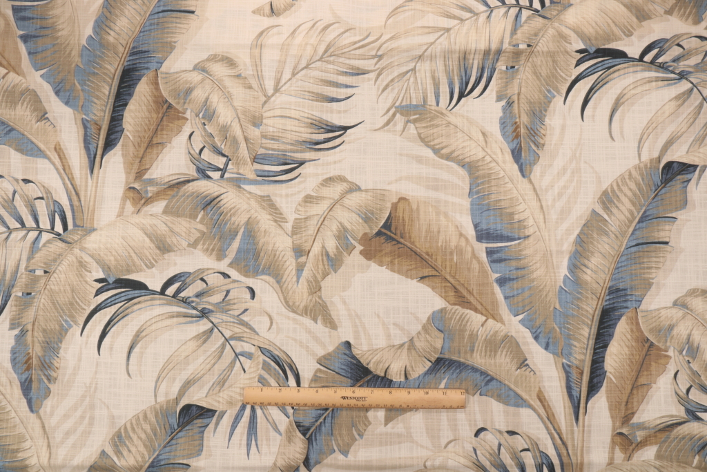 2.63 Yards Tommy Bahama Palmiers Printed Cotton Drapery Fabric in Riptide