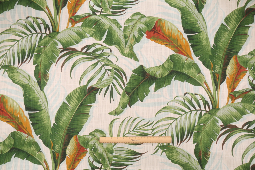 1.25 Yards Tommy Bahama Palmiers Printed Cotton Drapery Fabric in Agate