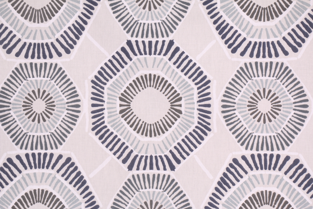 Premier Prints Charm Printed Cotton Drapery Fabric in Vintage Indigo